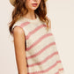 LA MIEL Chunky Stripe Sleeveless Sweater Top