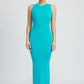 OPEN BACK MAXI KNIT DRESS