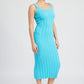 EMORY PARK Scoop Neck Ribbed Midi Dress