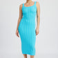 EMORY PARK Scoop Neck Ribbed Midi Dress