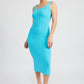 EMORY PARK Scoop Neck Ribbed Midi Dress