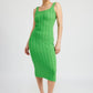 EMORY PARK Scoop Neck Ribbed Midi Dress
