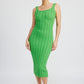 EMORY PARK Scoop Neck Ribbed Midi Dress
