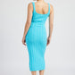 EMORY PARK Scoop Neck Ribbed Midi Dress