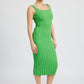 EMORY PARK Scoop Neck Ribbed Midi Dress