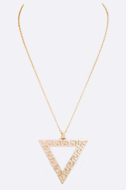 Laser Cut Triangle Pendant Necklace