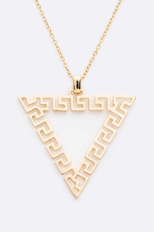 Laser Cut Triangle Pendant Necklace
