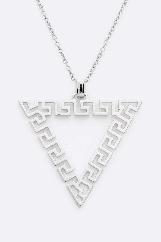 Laser Cut Triangle Pendant Necklace