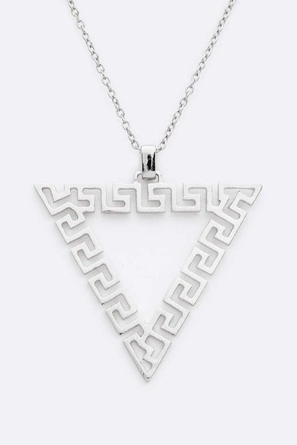 Laser Cut Triangle Pendant Necklace