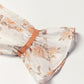 EG FASHION Cable Knit Sweater with Floral Ruffle Cuff Sleeves