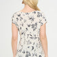 Renee C. Women Floral Print Linen  Professional Top with Cowl Neck