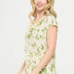 Renee C. Women's Floral Print Linen Sophisticated Top with Cowl Neck