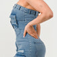 ATHINA Urban Chic Strapless Denim Front-split Dress