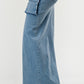ATHINA Urban Chic Strapless Denim Front-split Dress