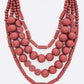 Wooden Beads Layer Statement Necklace