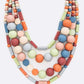 Wooden Beads Layer Statement Necklace