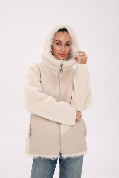 Pre-Order. Re-Stock Ships October 15. ⇆ Reversible Hooded Wool Blend Jacket