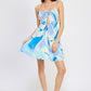 EMORY PARK Flare Double Tie Backless Mini Dress