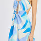 EMORY PARK Flare Double Tie Backless Mini Dress