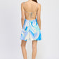 EMORY PARK Flare Double Tie Backless Mini Dress