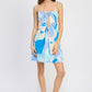 EMORY PARK Flare Double Tie Backless Mini Dress