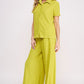 JADE BY JANE Textured Short Sleeves Top & Wide-leg Pants Set