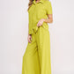 JADE BY JANE Textured Short Sleeves Top & Wide-leg Pants Set