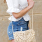 AILI'S CORNER Sofia Foldover Straw Crossbody Bag