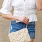 AILI'S CORNER Sofia Foldover Straw Crossbody Bag
