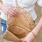 AILI'S CORNER Sofia Foldover Straw Crossbody Bag