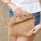 AILI'S CORNER Sofia Foldover Straw Crossbody Bag