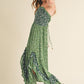 AEMI & Co. Floral Backless Boho Deeane Dress with Flare Skirt