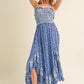 AEMI & Co. Floral Backless Boho Deeane Dress with Flare Skirt
