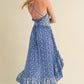 AEMI & Co. Floral Backless Boho Deeane Dress with Flare Skirt