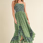 AEMI & Co. Floral Backless Boho Deeane Dress with Flare Skirt