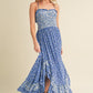 AEMI & Co. Floral Backless Boho Deeane Dress with Flare Skirt