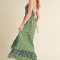 AEMI & Co. Floral Backless Boho Deeane Dress with Flare Skirt