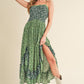 AEMI & Co. Floral Backless Boho Deeane Dress with Flare Skirt