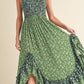 AEMI & Co. Floral Backless Boho Deeane Dress with Flare Skirt