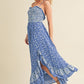 AEMI & Co. Floral Backless Boho Deeane Dress with Flare Skirt