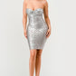 Gilded Glamour Strapless Dress