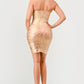 Gilded Glamour Strapless Dress
