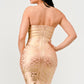 Gilded Glamour Strapless Dress