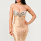Gilded Glamour Strapless Dress