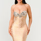 Gilded Glamour Strapless Dress