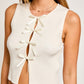 LE LIS Satin Bow Detail Sleeveless Sweater Top