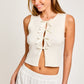LE LIS Satin Bow Detail Sleeveless Sweater Top