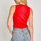 LE LIS Satin Bow Detail Sleeveless Sweater Top