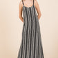 Plus Stripe See-Through Maxi Dress
