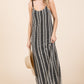 Plus Stripe See-Through Maxi Dress